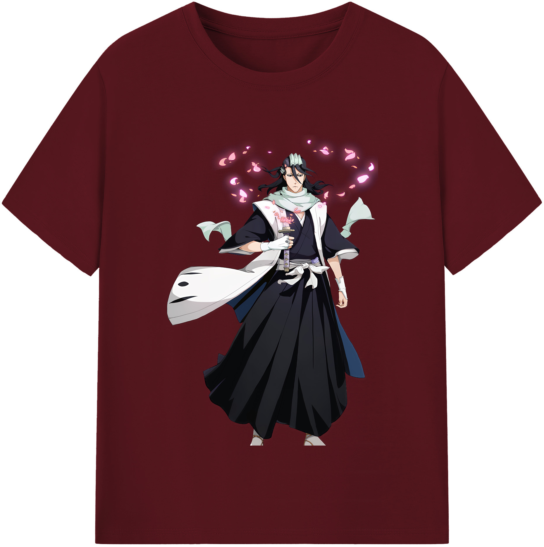（画像用） ブリーチ くちき びゃくや BLEACH Kuchiki Byakuya 綿100％半袖Tシャツ（フロントプリント）